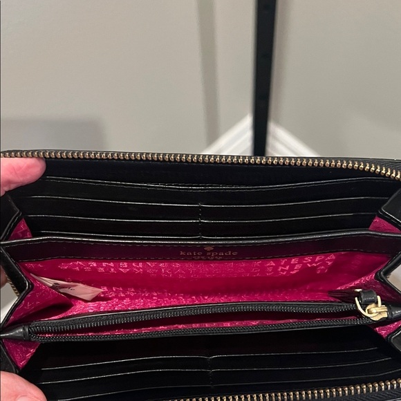 Kate Spade Black and Cream Striped Wallet - Picture 3 of 3